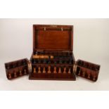 EARLY TWENTIETH CENTURY STAINED WOOD COMPENDIUM RACE GAME, with cast lead horses, set of EBONY AND