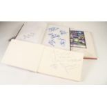 FIVE APPROXIMATELY A4 BOOKS FILLED WITH AUTOGRAPHS OF ENTERTAINERS, etc., including Jimmy Tarbuck,