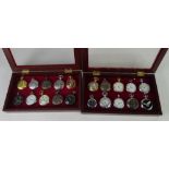 TWENTY MODERN COLLECTORS POCKET WATCHES with embossed and other decoration for various themes or