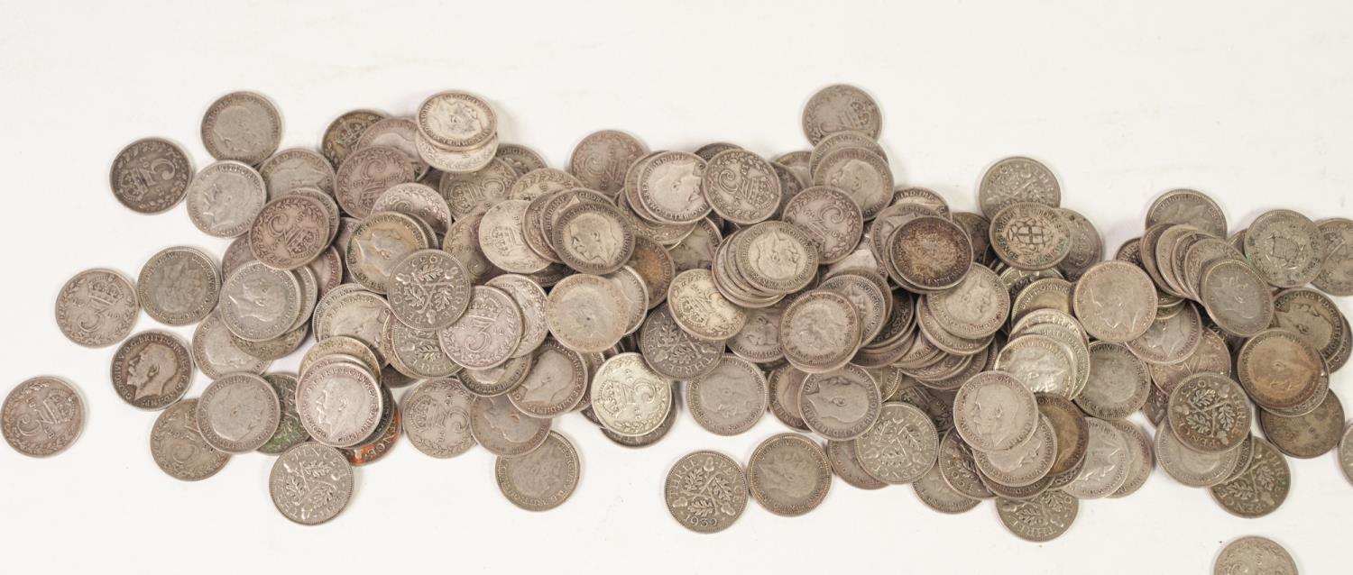 APPROXIMATELY 220 GEORGE V SILVER THREE PENCE PIECES, mainly VF, together with 22 OTHER PIECES OF - Image 3 of 3