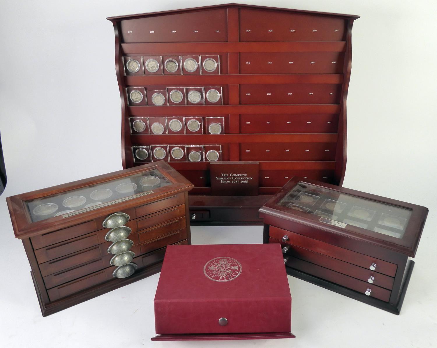 FOUR DANBURY MINT PART COLLECTIONS OF 20TH CENTURY PRE-DECIMAL SILVER COINAGE to include twenty