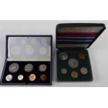 SOUTH AFTICA PROOF SET OF SEVEN COINS, 1965 includes one rand to one cent, a similar SET OF SIX