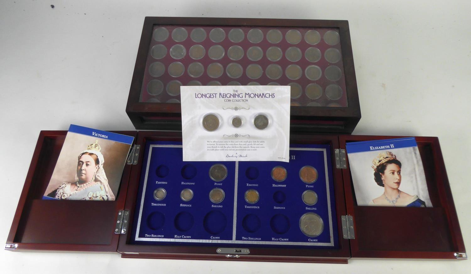 DANBURY MINT COLLECTION OF FIFTY PENNY COPPER COINS from the period 1901 – 1967 each year with