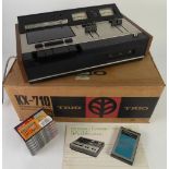 A VINTAGE TRIO, STEREO CASSETTE, TAPE DESK. TOGETHER WITH ORIGINAL INSTRUCTION MANUAL and