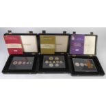 THREE WESTMINSTER BOXED SETS OF COLLECTORS COINS EACH COIN EMBELLISHED IN GOLD AND SILVER viz