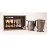 SIX WWII SERVICE MEDALS, comprising: TWO SERVICE MEDALS AND FOUR STARS, with 8th Army clasp to the