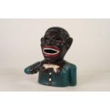 EARLY TWENTIETH CENTURY CAST IRON 'JOLLY' MONEY BANK, of typical form but repainted, the base