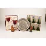 CARD BOXED SET CIRCA 1970's HOCK GLASSES OF ROYAL ARTILLERY REGIMENTAL INTEREST, colour printed