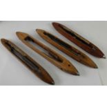 FOUR WOODEN WEAVING SHUTTLES (4)