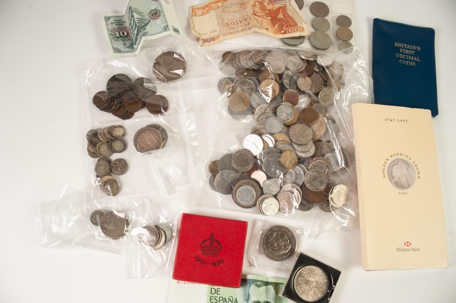 SELECTION OF PRE- AND POST-WAR BRITISH AND FOREIGN COINAGE including three 1935 and 1937 crowns (EF) - Image 2 of 2