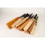 SEVEN APPROX HALF SIZE NAMELY 1970's AND 1980's SOUVEIR CRICKET BATS, by Leisure Pro and others with