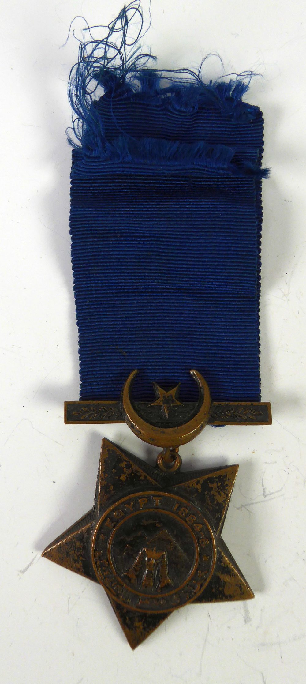 VICTORIAN EGYPT STAR 1884-6 with clasp and plain blue ribbon