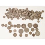APPROXIMATELY 220 GEORGE V SILVER THREE PENCE PIECES, mainly VF, together with 22 OTHER PIECES OF