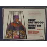 CLINT EASTWOOD ‘HANG ’EM HIGH’ SINGLE SHEET FILM POSTER, printed by Lonsdale & Bartholomew, 30” x