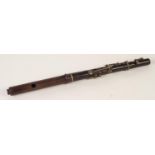 RUDALL CARTE & CO. 23 BERNERS ST, OXFORD STREET, LONDON, EARLY 20th CENTURY ROSEWOOD TWO-PART FLUTE,