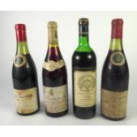 FOUR BOTTLES OF RED WINE FROM THE 1970’S, comprising: LOUIS LATOUR, GEVREY CHAMBERTIN, 1972, LOUIS