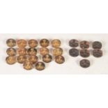 SET OF SEVENTEEN VIVIENNE WESTWOOD GILT METAL BUTTONS, oval with embossed logo, 2cm x 1.8cm,