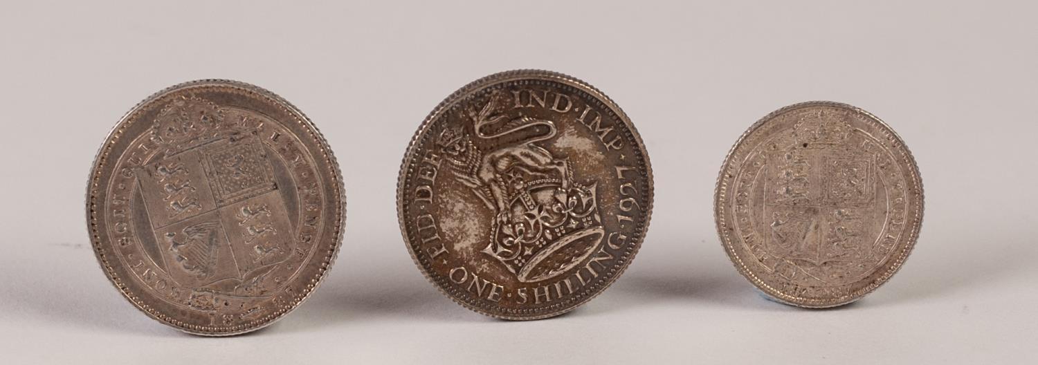 VICTORIA SILVER SHILLING 1887 AND SIXPENCE 1887, JUBILEE HEAD, both in uncirculated condition,