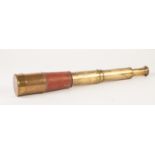 LATE NINETEENTH/EARLY TWENTIETH CENTURY BRASS SEVEN DRAW TELESCOPE, with main lens, 2 1/4" (5.7cm)