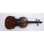POSSIBLY ENGLISH, LATE NINETEENTH CENTURY VIOLIN, with one piece back, traces of label, parts loose,