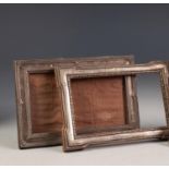 EASEL PHOTOGRAPH FRAME, rectangular, with silver front having fine bead edges, 6 1/2" x 4 1/4" (16.5