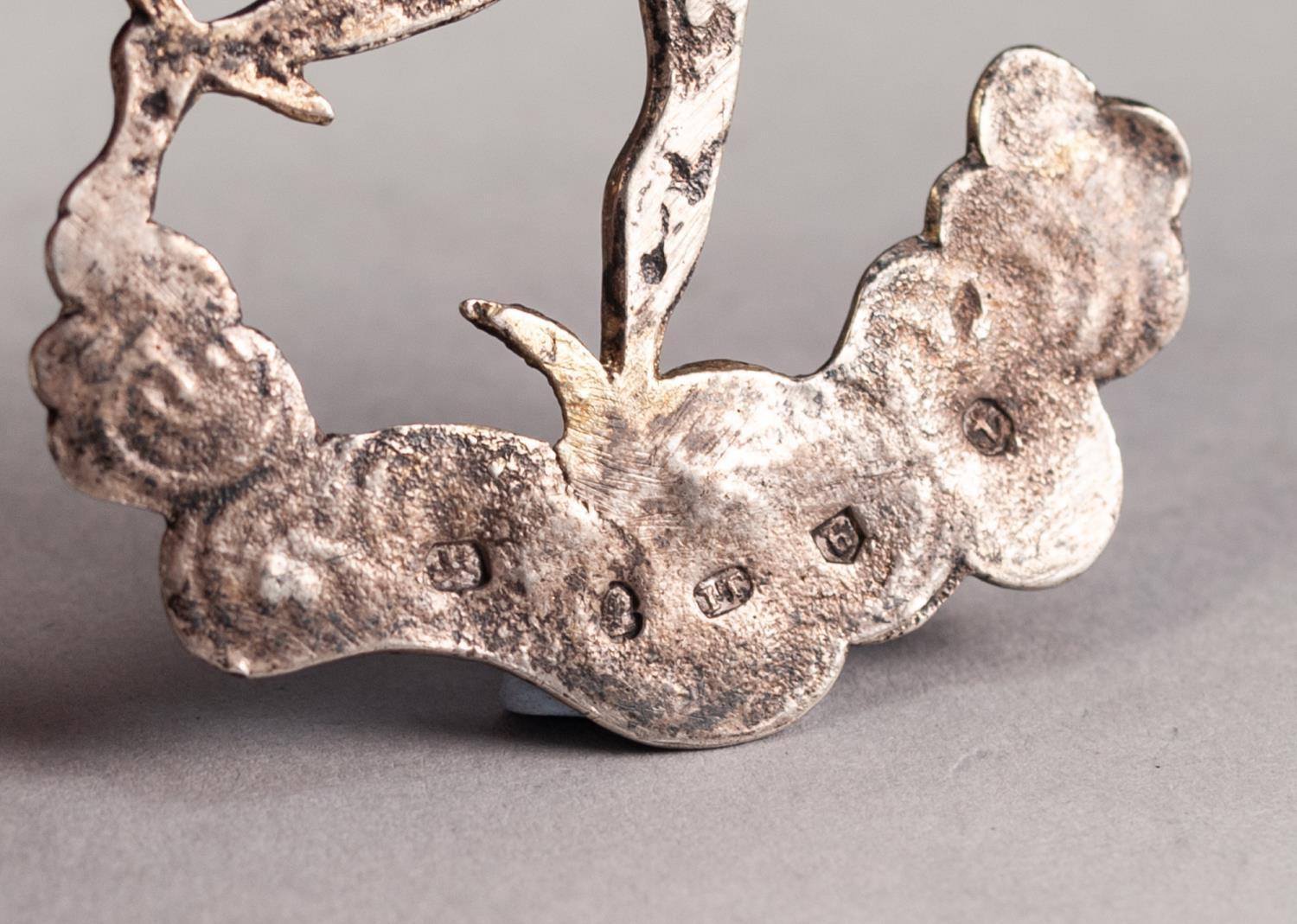 UNUSUAL GEORGE III CAST SILVER AND PARCEL GILT PENDANT, large flat-backed figure of Mercury on a - Image 2 of 2