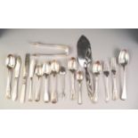 VICTORIAN, SET OF SEVEN EXETER SILVER DESSERT SPOONS BY JOSIAH WILLIAMS & Co, early English pattern,