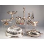 SELECTION OF PLATED WARE to include meat cover, entree dish, sugar castor, condiment set, cake