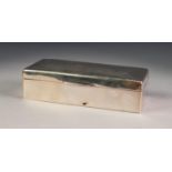 GEORGE V SILVER CLAD TABLE CIGARETTE BOX, of typical form with hardwood lined interior, 7â€ x 3 Â½