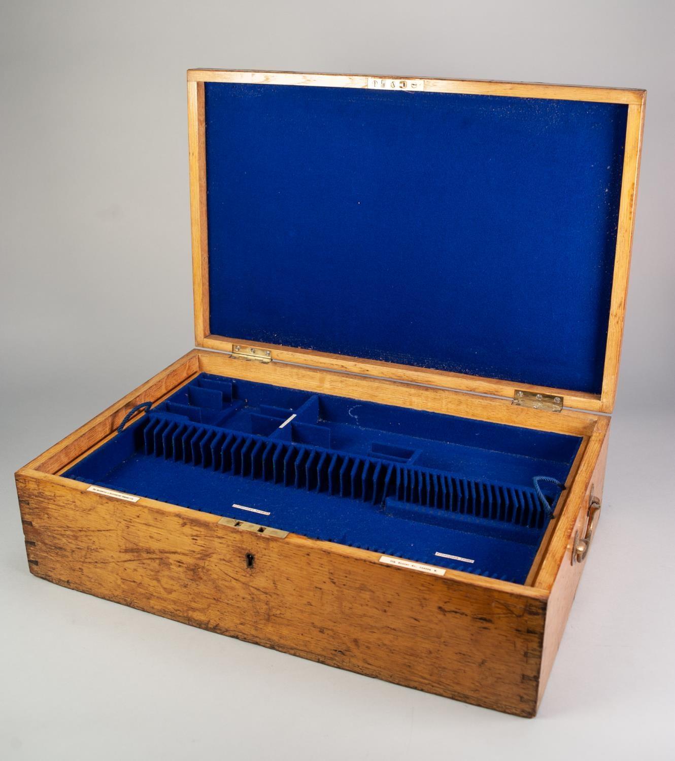 OAK CANTEEN LINED WITH ROYAL BLUE VELOUR, originally housing the previous lot with a removable tray, - Image 2 of 5