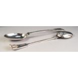 LATE VICTORIAN PAIR OF SILVER BASTING SPOON BY GEORGE JACKSON AND DAVID FULLERTON, fiddle and