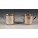 EDWARD VII, PAIR OF PRESENTATION SILVER TWO HANDLED CUPS, retailed by Garrard & Co Ltd, each of