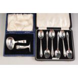 GEORGE V CASED SET OF SILVER COFFEE SPOONS, Birmingham 1933, 0.5oz, together with a BOXED