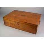 OAK CANTEEN LINED WITH ROYAL BLUE VELOUR, originally housing the previous lot with a removable tray,