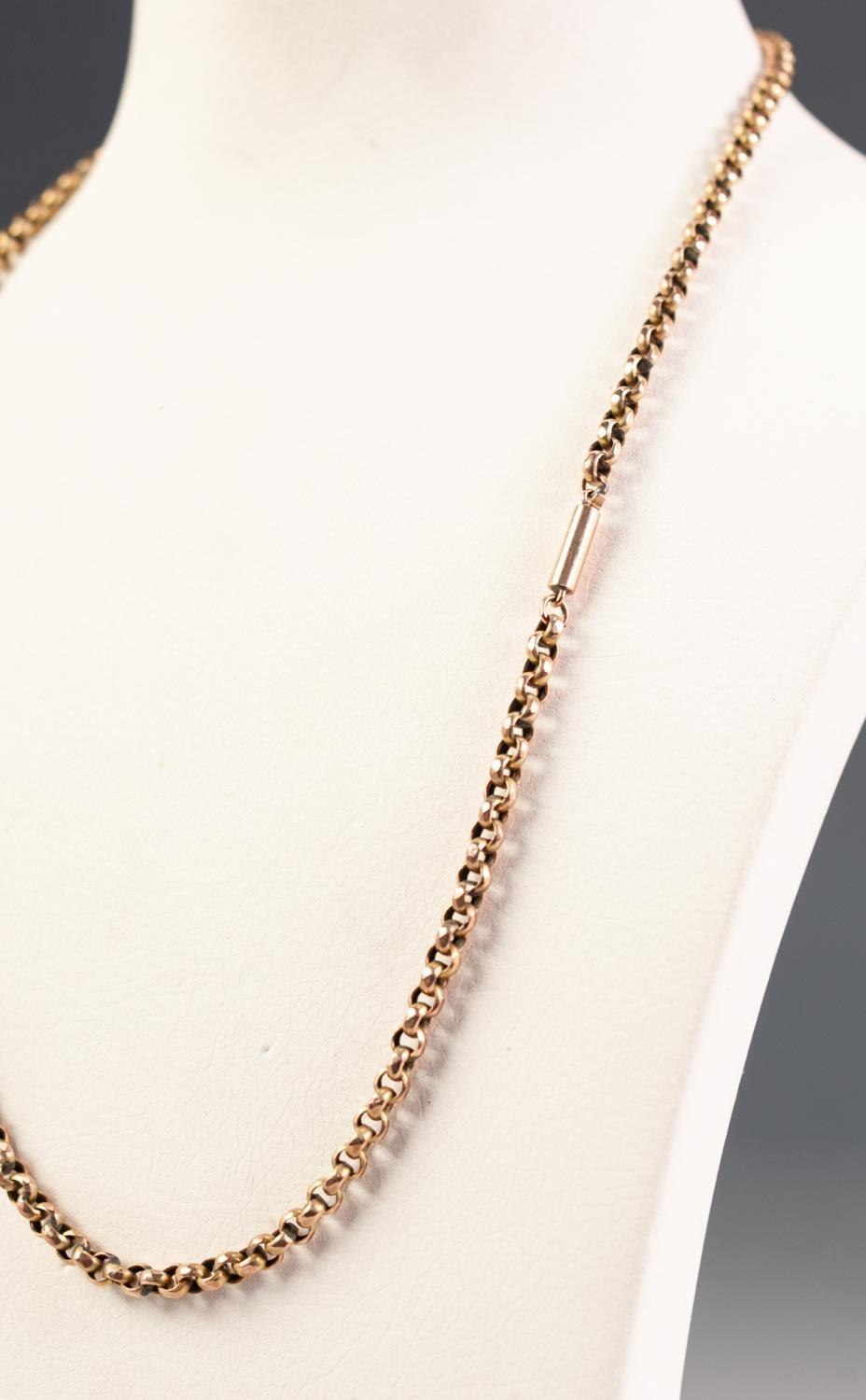 9ct GOLD BELCHER CHAIN NECKLACE, 19" (48.2cm) long, 10gms - Image 2 of 2