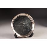 MODERN PRESENTATION SILVER WAITER BY BARKER ELLIS SILVER Co, of circular form with beaded border,