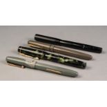 DICKINSON 'CROXLEY' FOUNTAIN PEN with marbled plastic case, with lever filling, in original box with