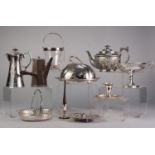 SELECTION OF PLATED WARE to include a late Victorian/Edwardian Walker & Hall electroplated cheese