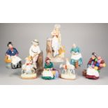 FOUR ROYAL DOULTON FIGURES, 'Silks & Ribbons', 'The Favourite', 'The Old Balloon Seller', 'New