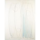 BARBARA HEPWORTH (1903 - 1975) ARTIST SIGNED LIMITED EDITION LITHOGRAPH In grey line and shaded