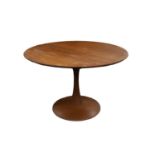 1960?s/ 70?s DANISH LIGHT OAK OCCASIONAL TABLE, with circular top, waisted column support and domed,