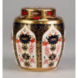 MODERN ROYAL CROWN DERBY ?OLD IMARI? CHINA SMALL GINGER JAR AND COVER, 4 ½? (11.4cm) high, printed