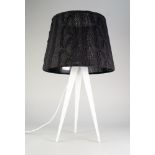 HABITAT 'YVES' WHITE POWDER COATED METAL TABLE LAMP, and THE BLACK WOOLWORK SHADE, 35" (89cm)