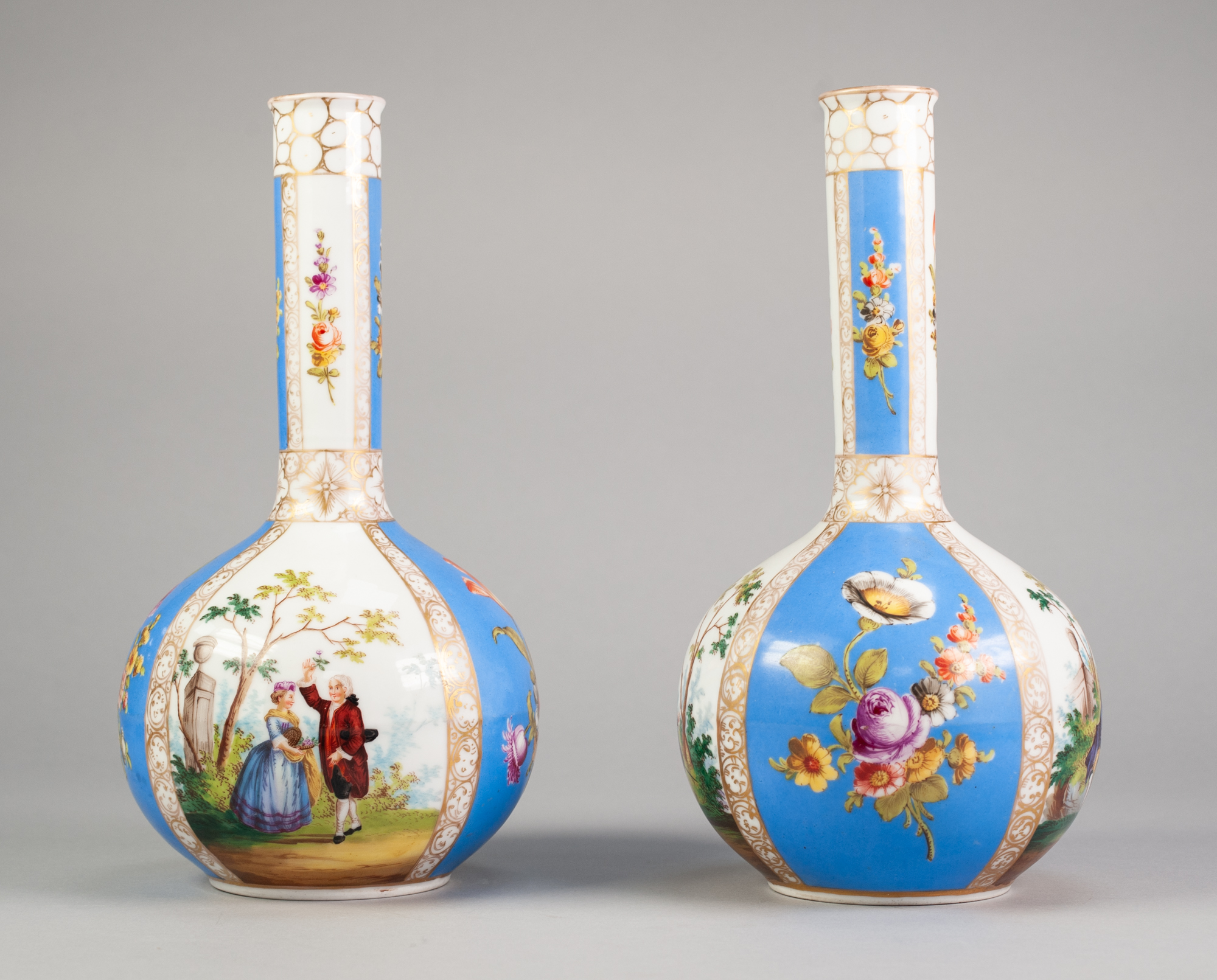 PAIR OF EARLY TWENTIETH CENTURY ‘HELENA WOLFSOHN’ PORCELAIN BOTTLE VASES, each o - Image 2 of 5