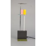 ETTORE SOTTSASS 'PICCADILLY' COLOURED METAL TABLE LAMP DESIGNED BY GERALD TAYLOR, 1982, finished