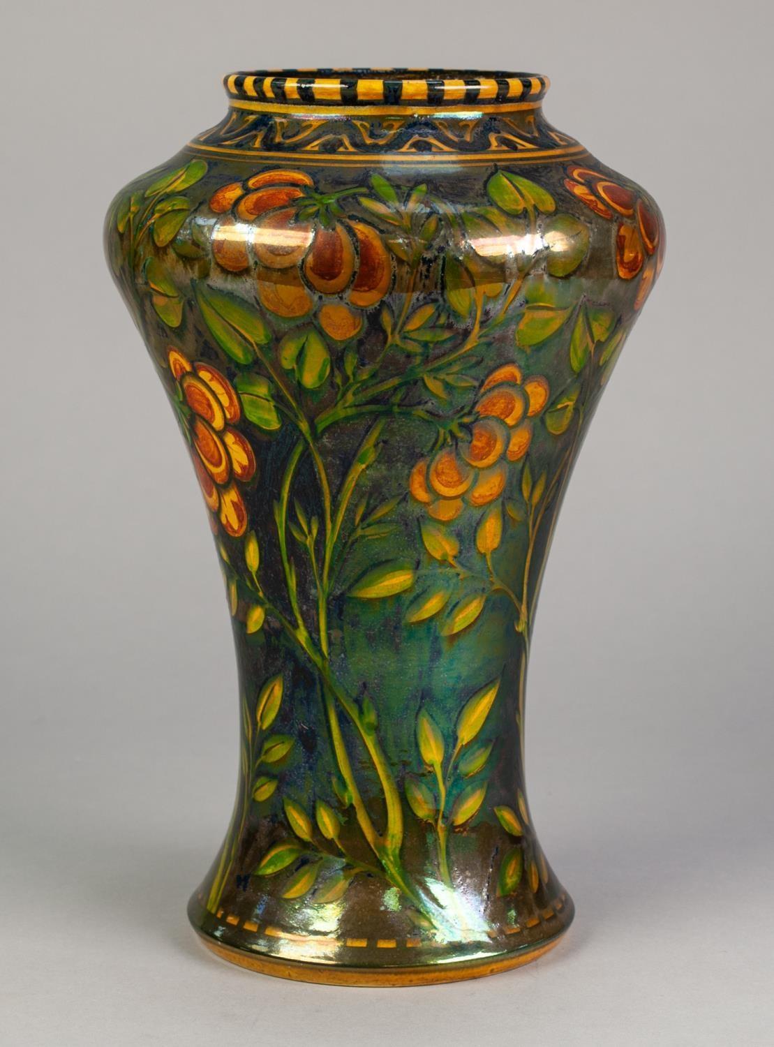 PILKINGTON?S ROYAL LANCASTRIAN LUSTRE GLAZED POTTERY VASE, of inverted baluster form, painted in - Image 3 of 5