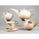 COLLECTION OF BOXED FRANZ ?DRAGONFLY? MOULDED PORCELAIN TEA WARES, comprising: TEAPOT (FZ00117),