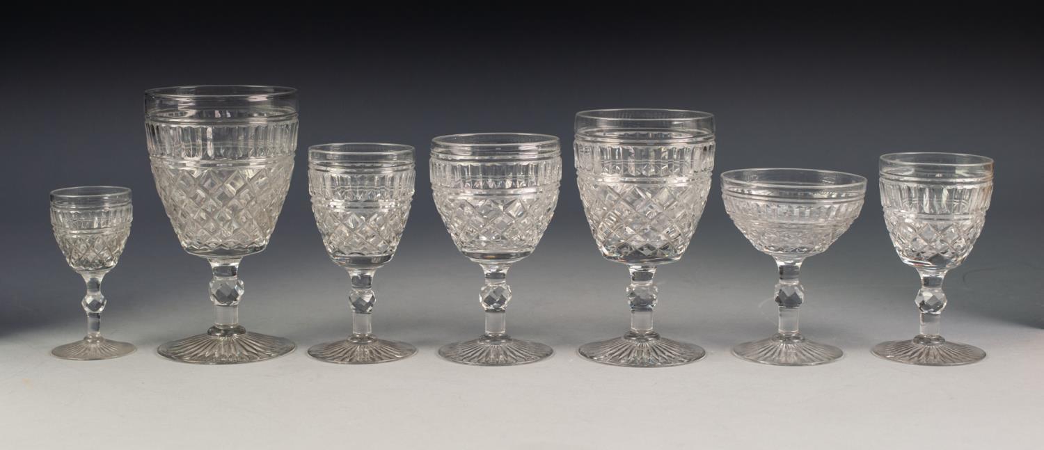 GOOD QUALITY THIRTY FIVE PART TABLE SERVICE OF STEMMED DRINKING GLASSES, comprising: SET OF SIX