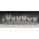 GOOD QUALITY THIRTY FIVE PART TABLE SERVICE OF STEMMED DRINKING GLASSES, comprising: SET OF SIX
