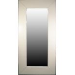 MODERN WHITE FRAMED OBLONG LARGE WALL MIRROR, 75" x 37" (190.5cm x 94cm)